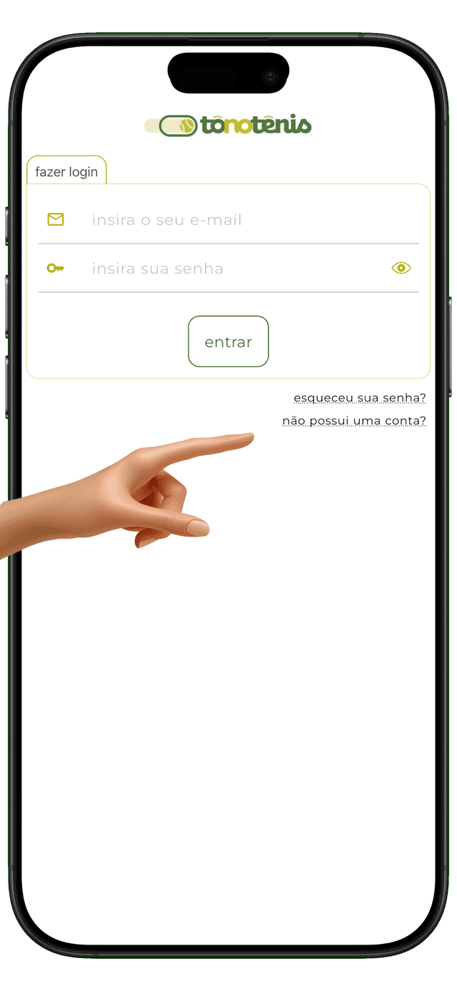 tonotenis sign-up screen (1/2)