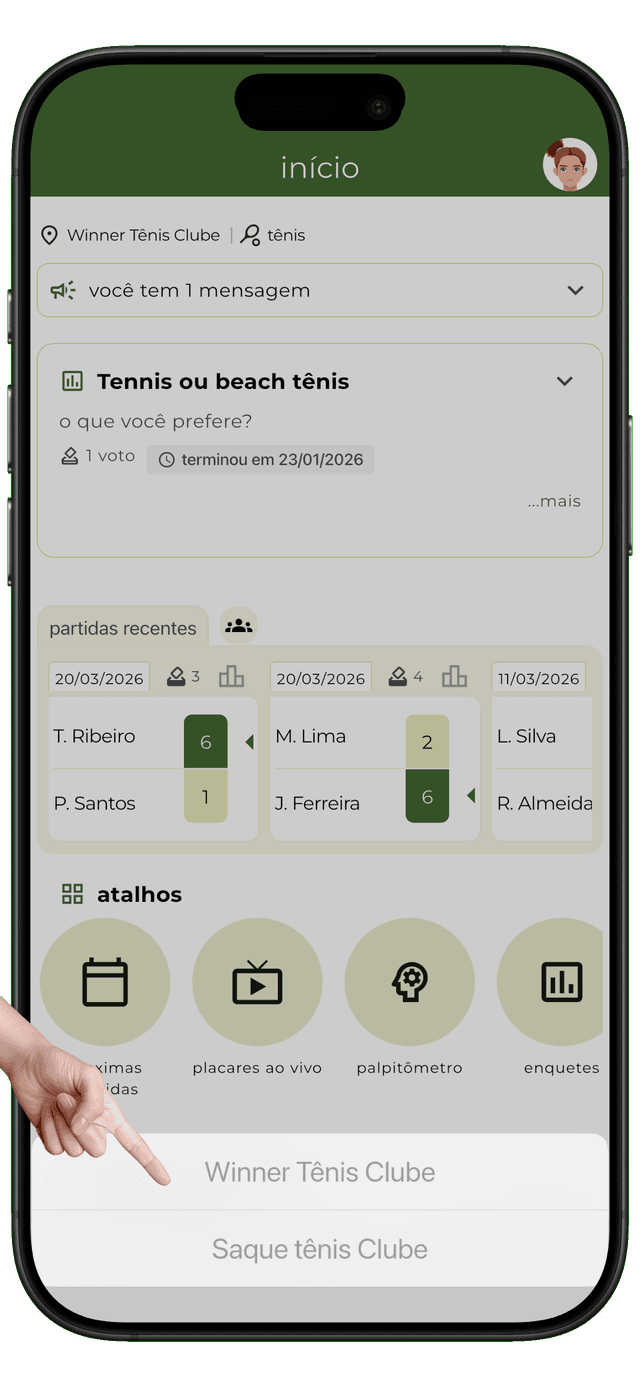 place and sport selector on home screen (2/2)